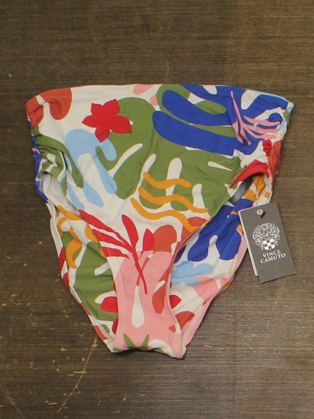 Vince Camuto Green Vince Camuto Printed Convertible Waist Bikini Swim Sz S